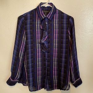 Banana Republic Button Down Ruffle Blouse